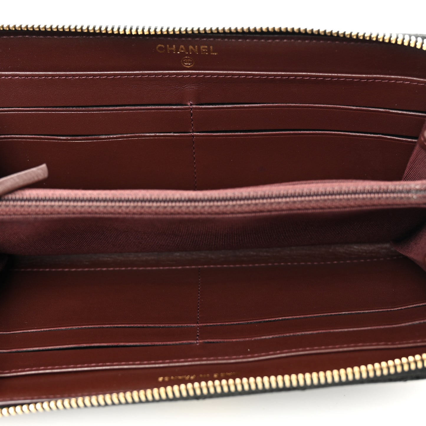 Caviar Quilted Large Gusset Zip Around Wallet Black