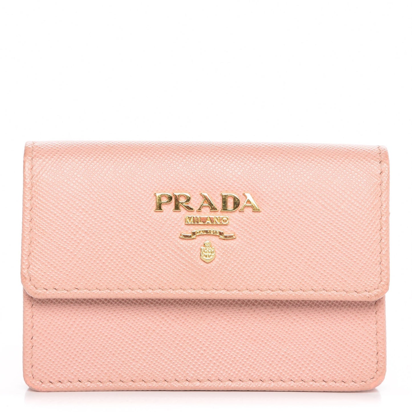 Saffiano Metal Flap Card Holder Orchidea