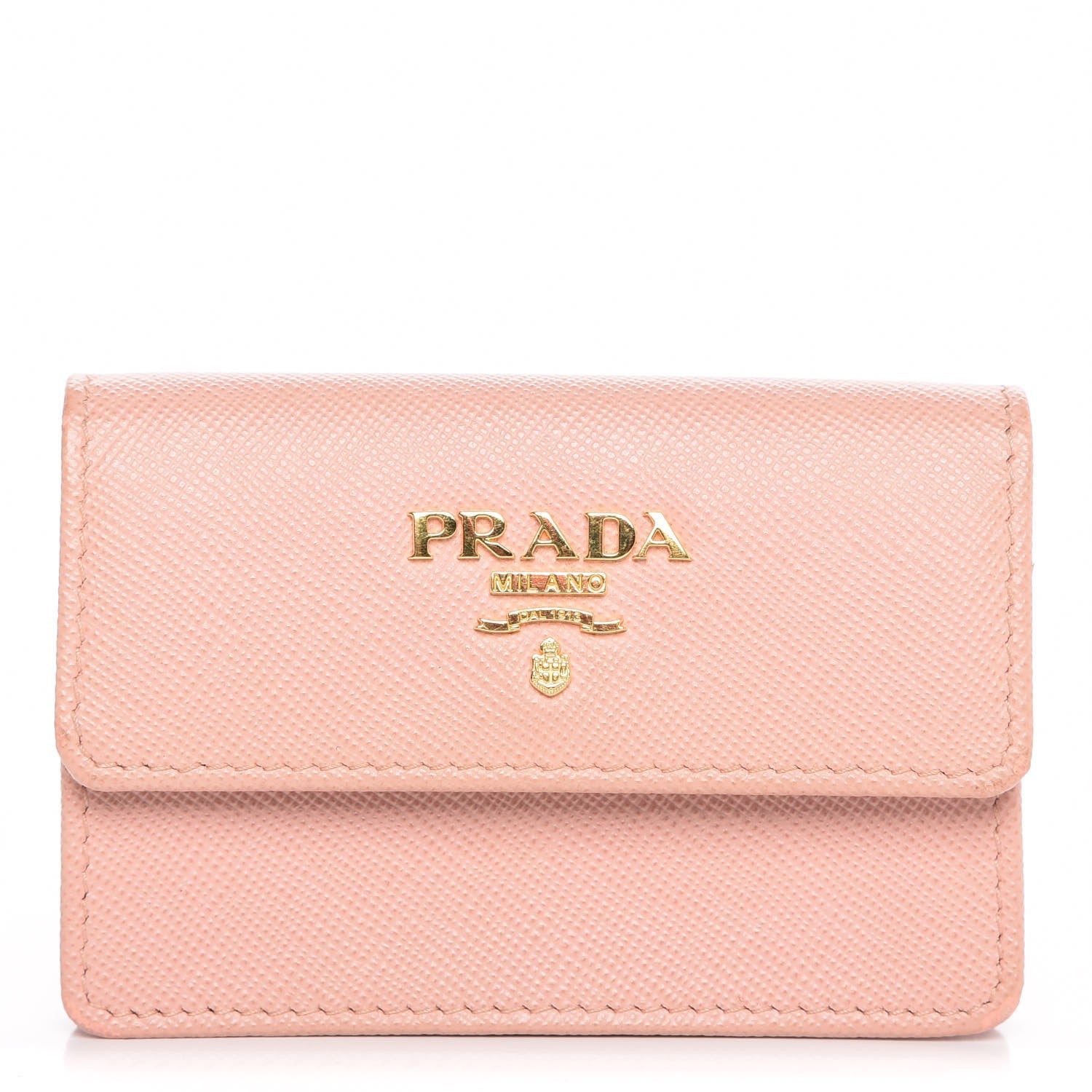 Prada Saffiano Metal Flap Card Holder Orchidea 1 of 9