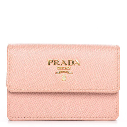 Prada Saffiano Metal Flap Card Holder Orchidea 1 of 9