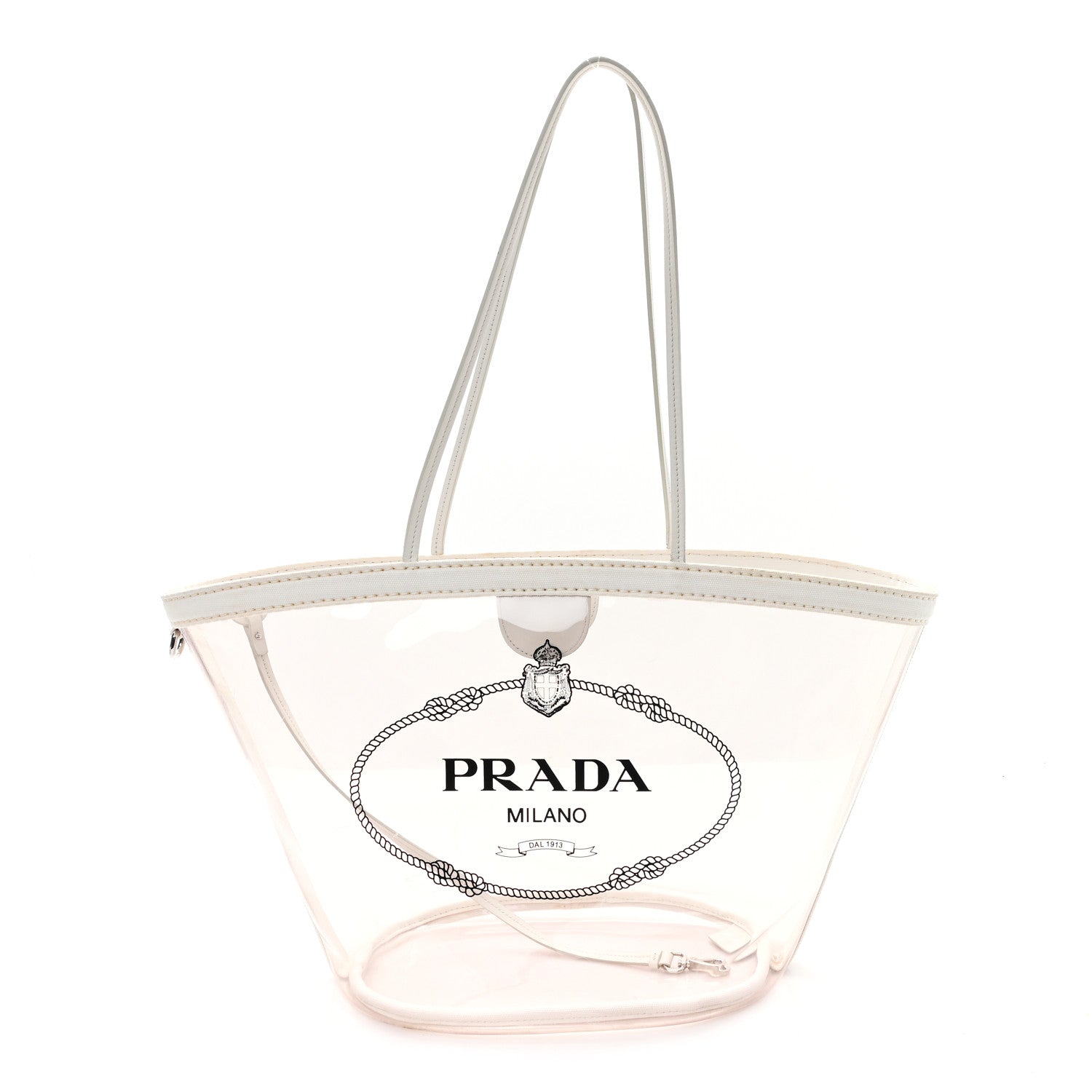 Prada PVC Canapa Tote White 1858775 – FASHIONPHILE