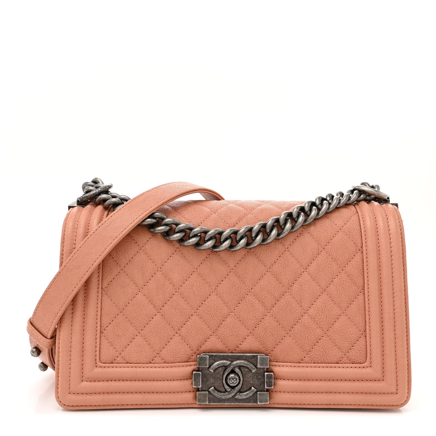 Caviar Quilted Medium Boy Flap Pink