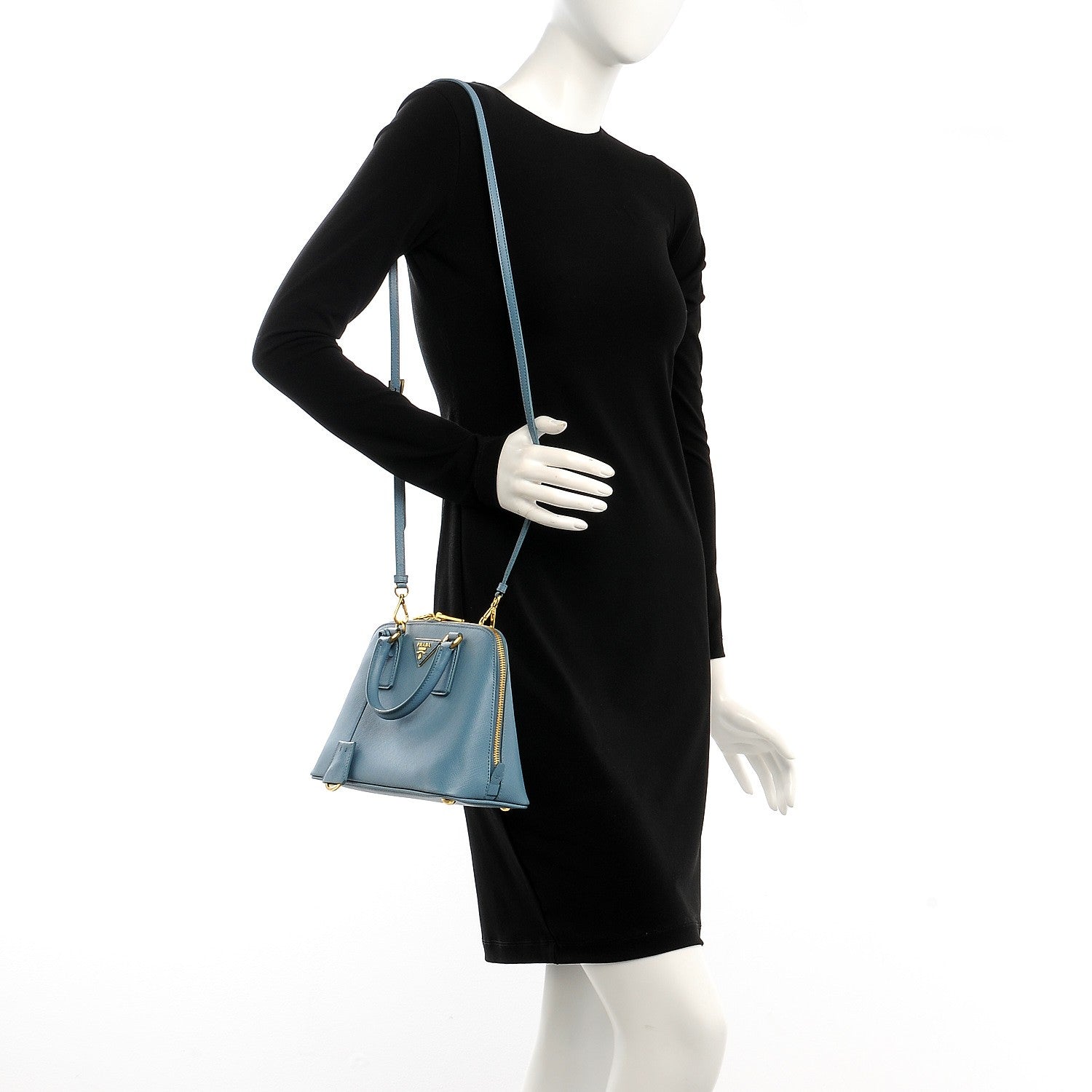 Prada Saffiano Lux Small Promenade Tote Aviazione 2 of 10