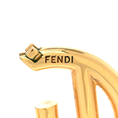 Fendi Metal FF Hoop Earrings Gold 4 of 6