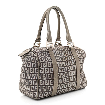 Fendi Zucchino Vachetta Forever Boston Caffe Argilla Canna di Fucile 3 of 15