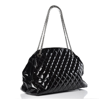 Chanel Patent Quilted Large Just Mademoiselle Bowling Bag Black 3 of 11