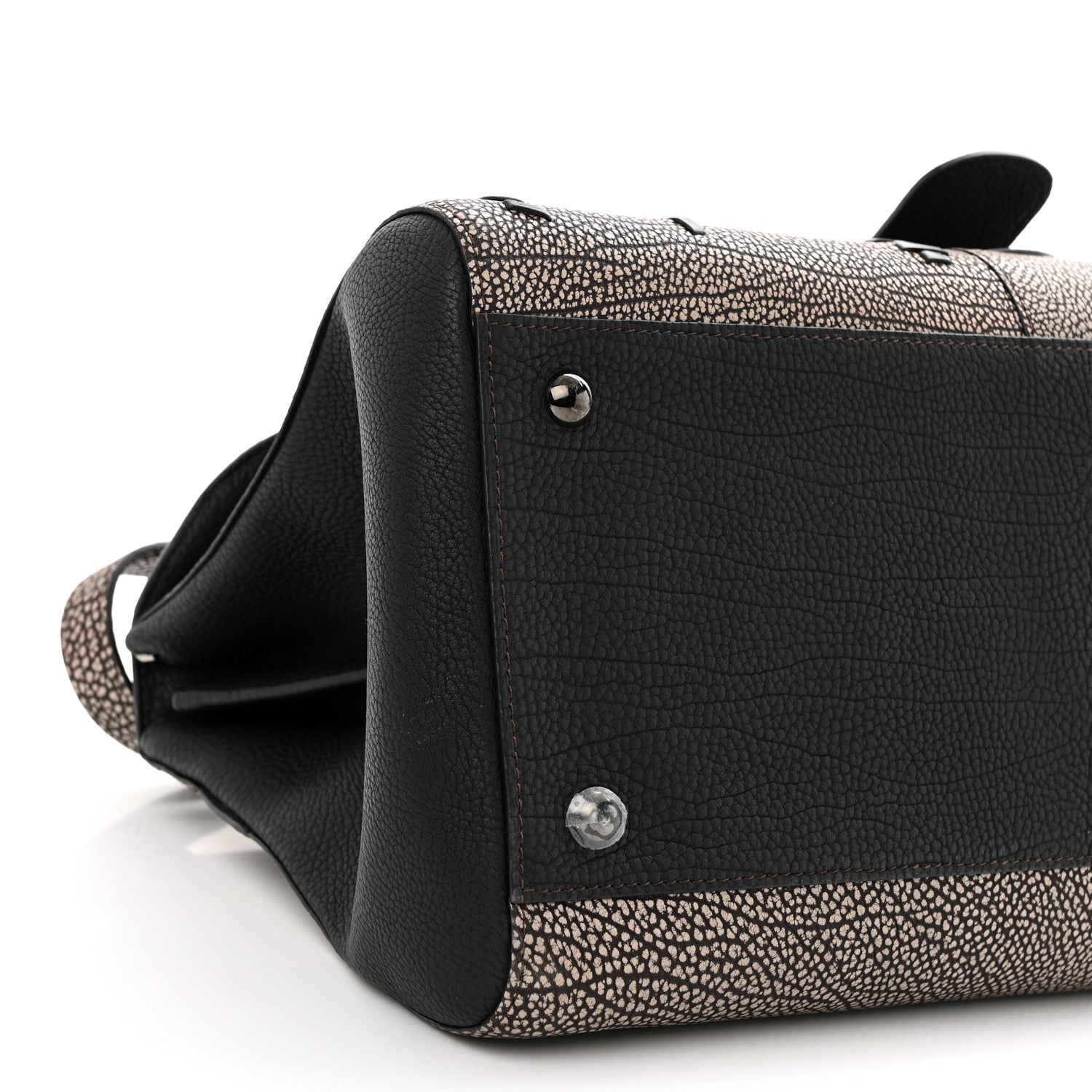 Delvaux Grained Calfskin Tribal Stitch Brillant East West Satchel Ebene Ivory Black 9 of 11
