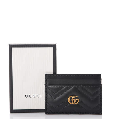 Gucci Calfskin Matelasse GG Marmont Card Holder Black 7 of 7