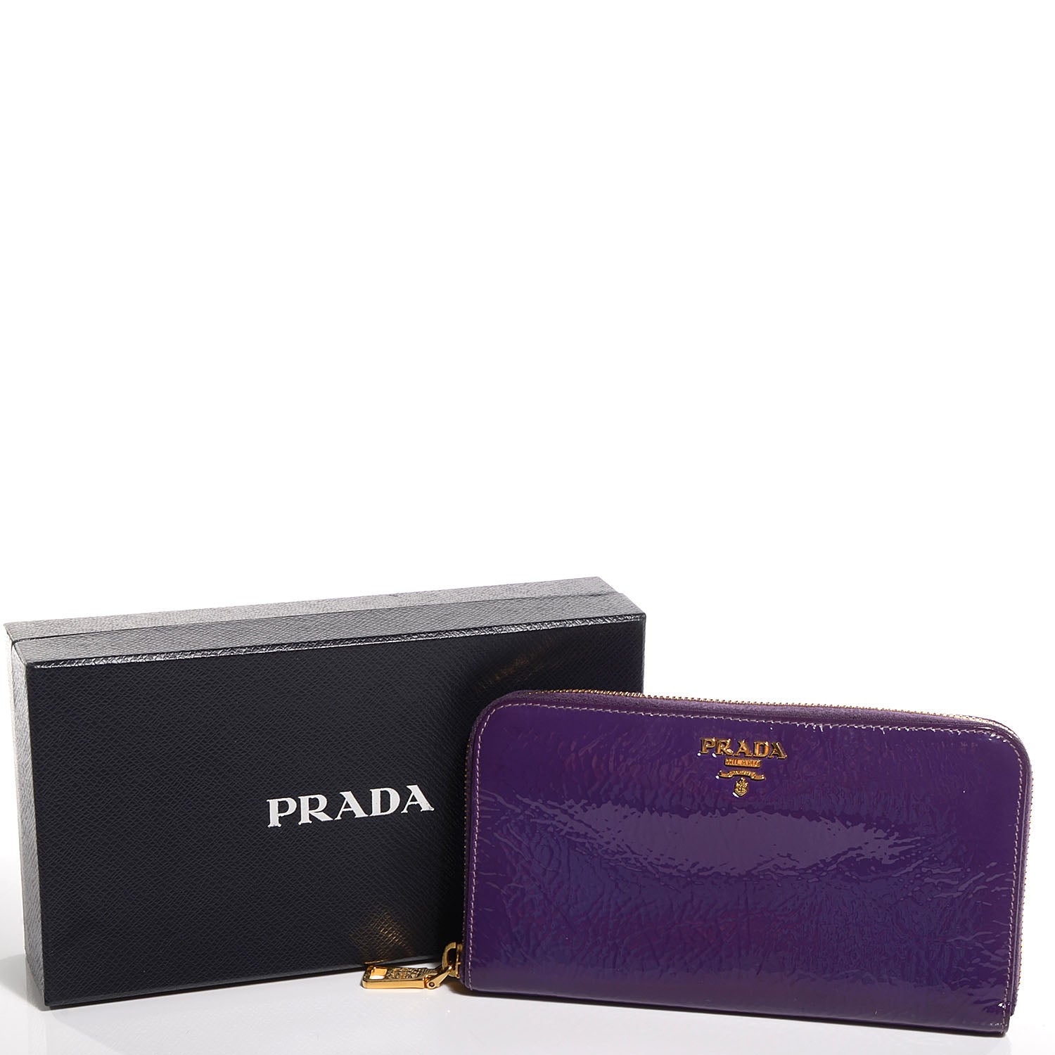 Prada Vernice Zip Around Wallet Purple Ciclamino 5 of 10