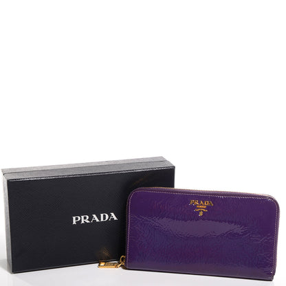 Prada Vernice Zip Around Wallet Purple Ciclamino 5 of 10