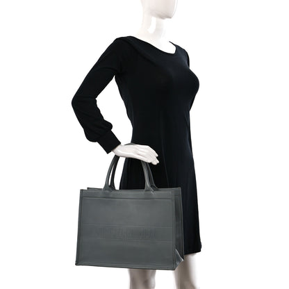 Christian Dior Calfskin Embossed Medium Book Tote Grey 2 of 11