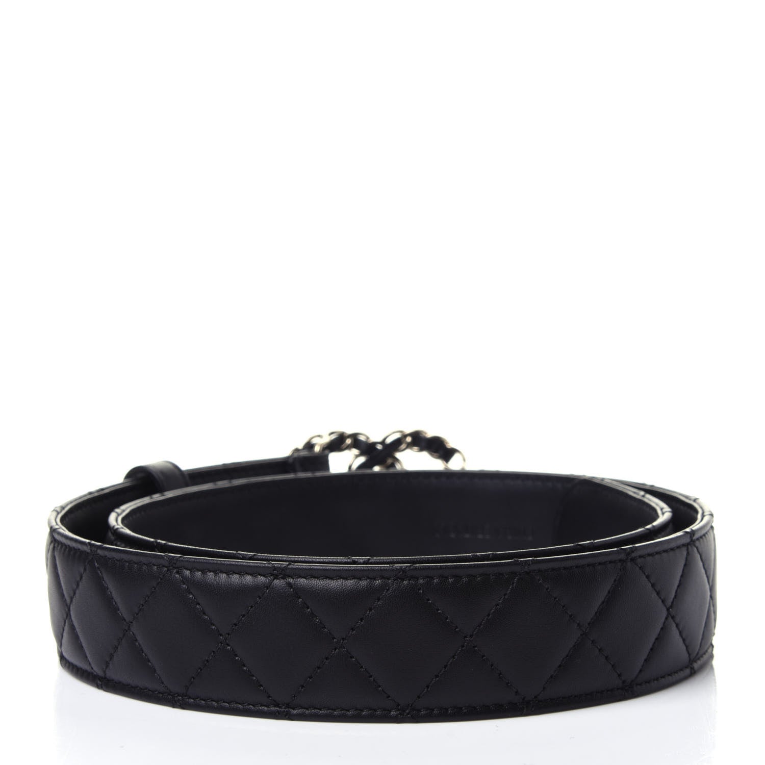 Chanel Calfskin Quilted CC Chain Belt 75 Black 2 of 4