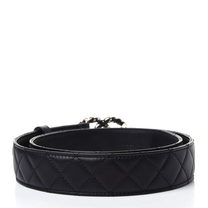 Chanel Calfskin Quilted CC Chain Belt 75 Black 2 of 4
