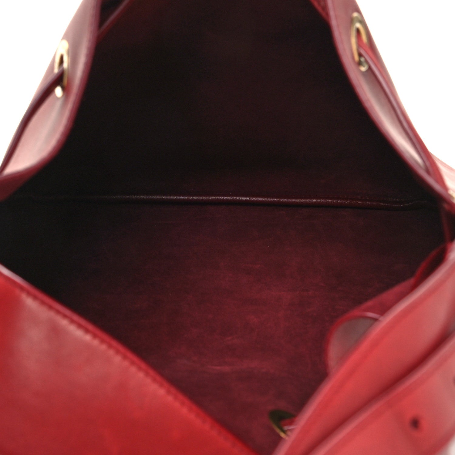 Saint Laurent Calfskin Paris VII Medium Flat Hobo Red 6 of 13