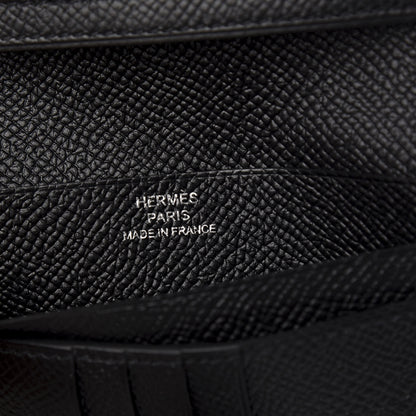 Hermes Epsom Bearn Compact Wallet Black 5 of 7