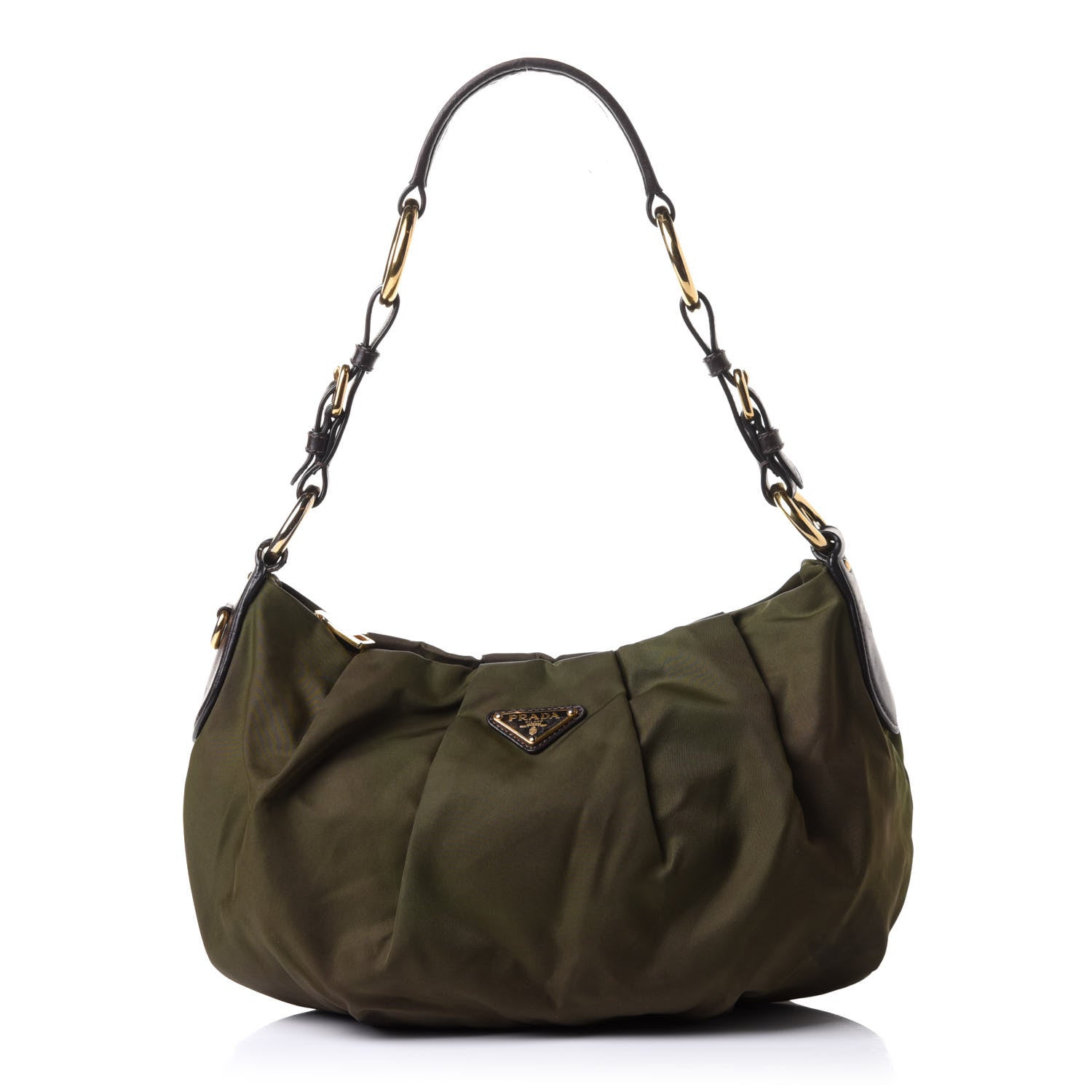 Prada Tessuto Nylon Hobo Black Green 1 of 11