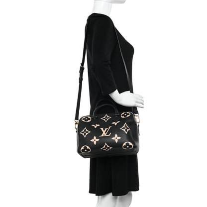 Louis Vuitton Empreinte Monogram Giant Speedy Bandouliere 25 Black Beige 2 of 11