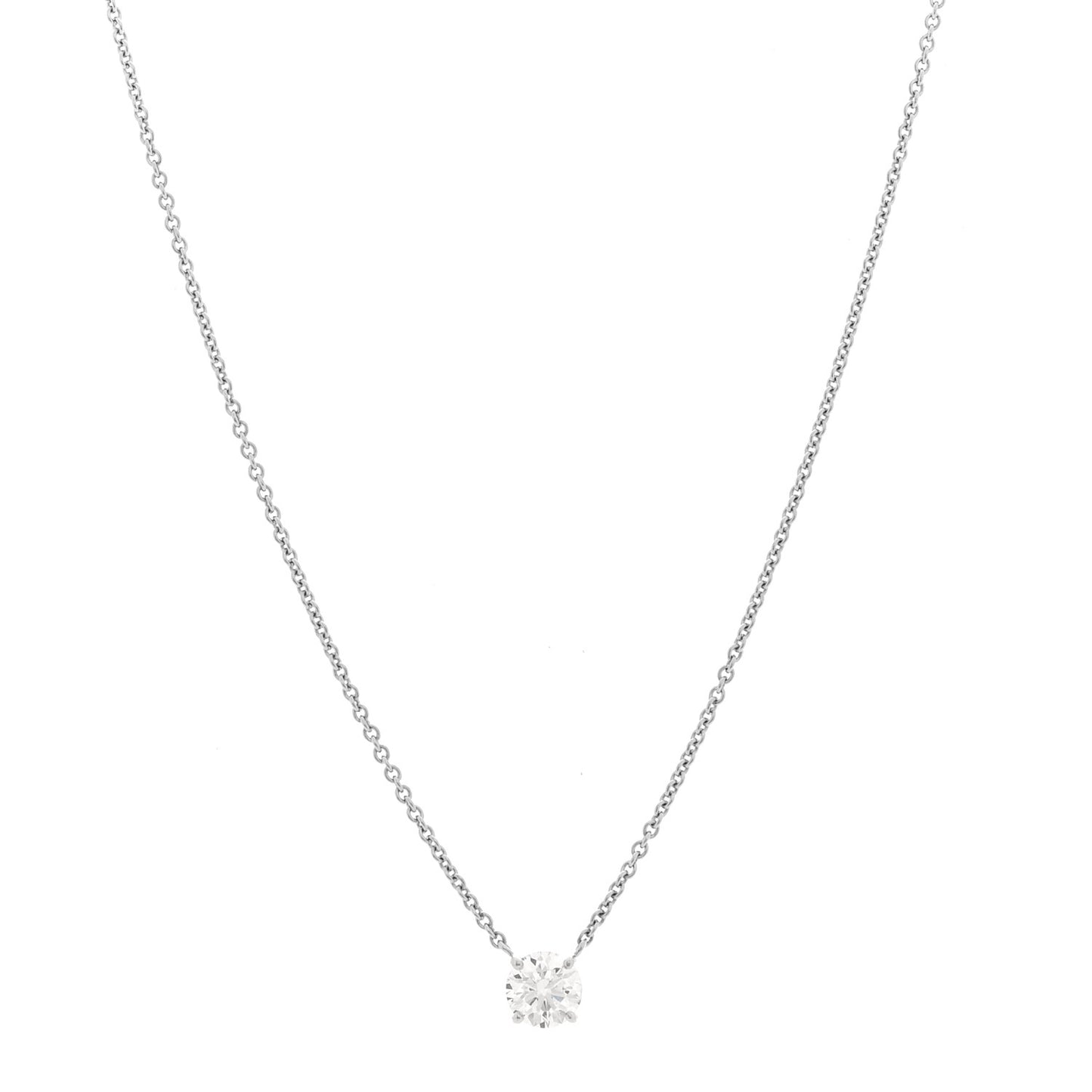 Platinum Diamond .50ct Solitaire Pendant Necklace