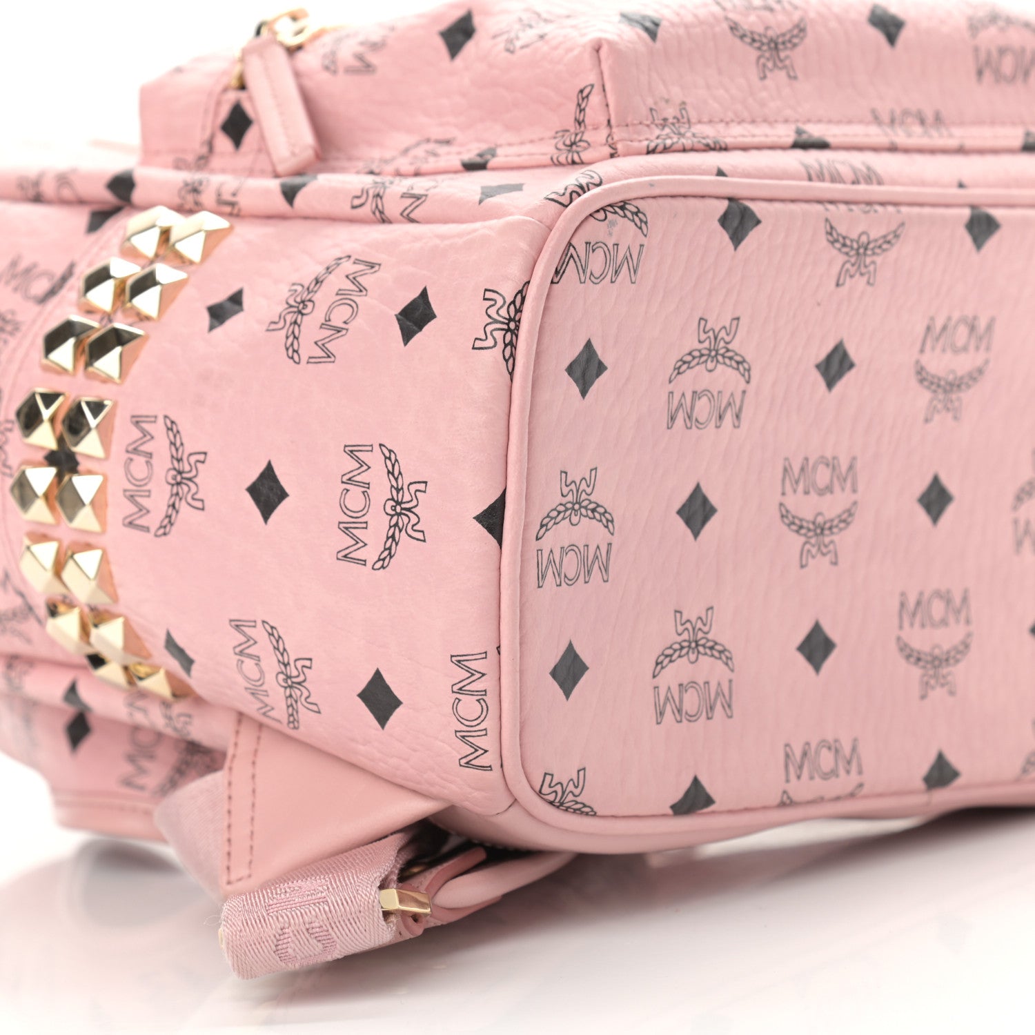 MCM Visetos Small Side Stud Stark Backpack Soft Pink 9 of 12