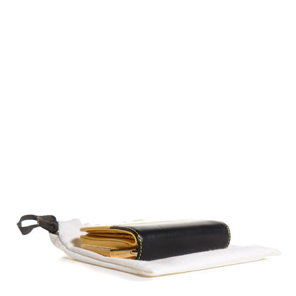 Celine Lambskin Zip Around Compact Wallet Sun Yellow Black 4 of 7