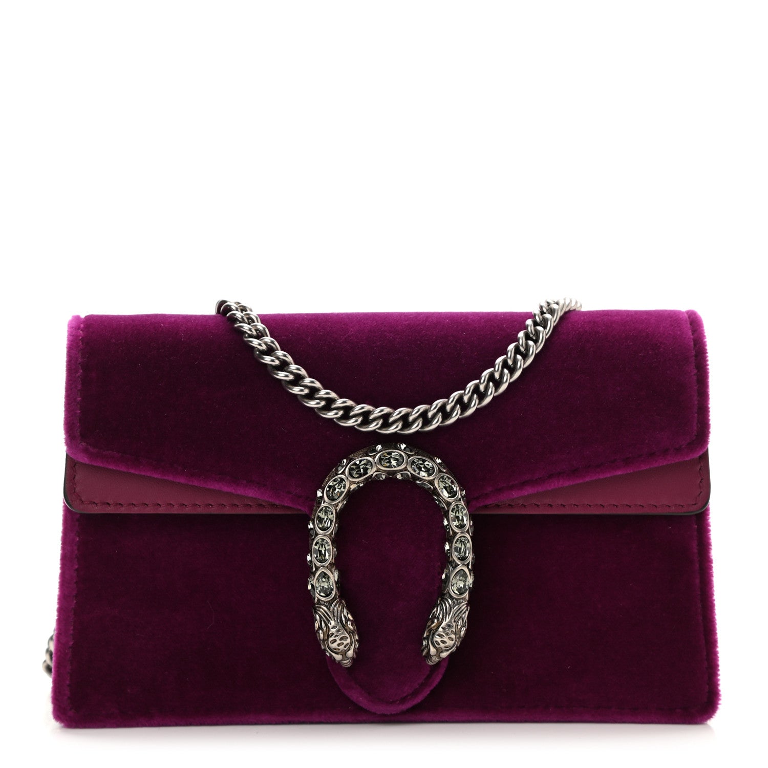 Gucci Velvet Super Mini Dionysus Shoulder Bag Fuchsia Violet Cyclamen 1 of 7