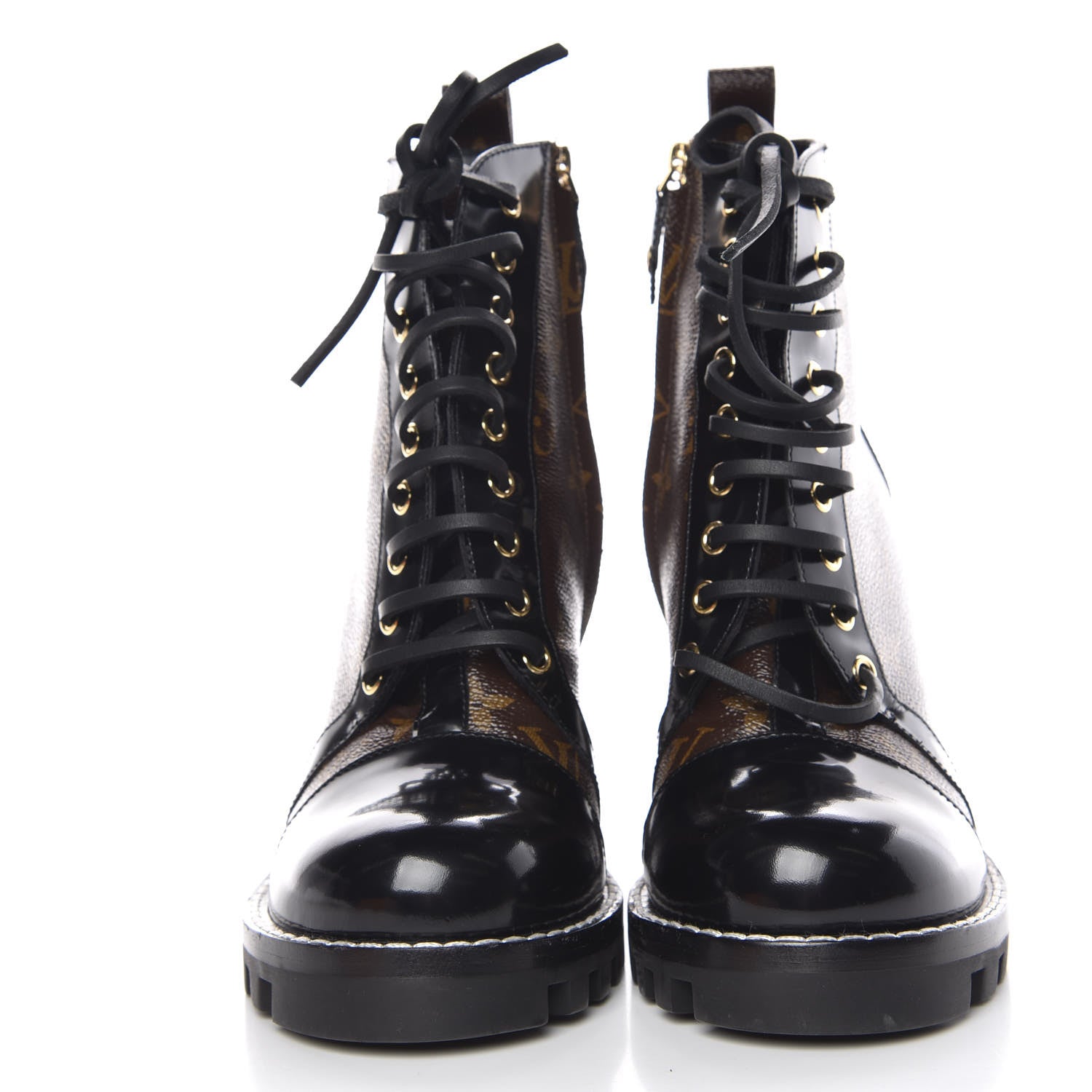 Louis Vuitton Patent Calfskin Monogram Star Trail Ankle Boots 40 Black 2 of 8