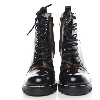 Louis Vuitton Patent Calfskin Monogram Star Trail Ankle Boots 40 Black 2 of 8