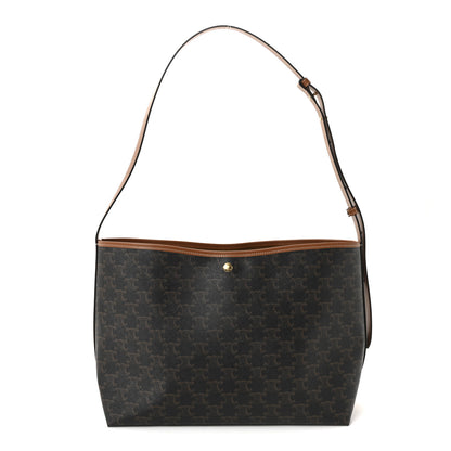 Celine Triomphe Canvas Calfskin Shopper Tote Tan 1 of 11
