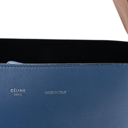 Celine Shiny Smooth Calfskin Small Twisted Cabas Washed Blue Black 14 of 16