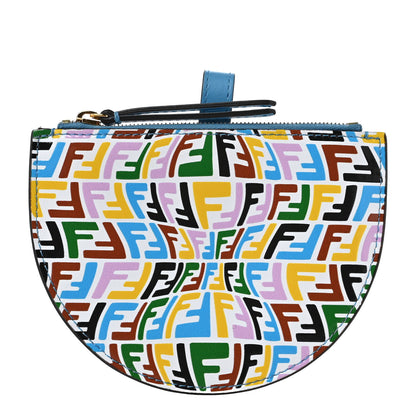 Fendi X SARAH COLEMAN Vitello Liberty FF Fish Eye Coin Case Multicolor Cyber Blue 1 of 7