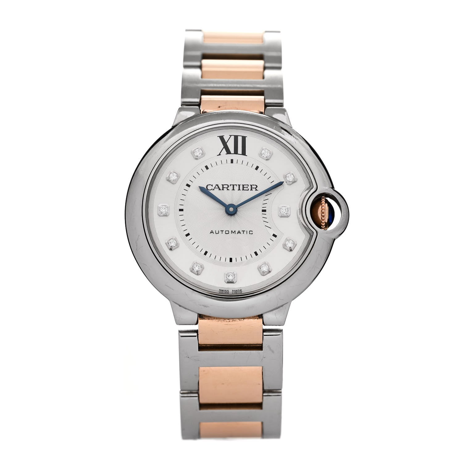Cartier Stainless Steel 18K Pink Gold Diamond 36mm Ballon Bleu De Cartier Automatic Watch 1 of 4
