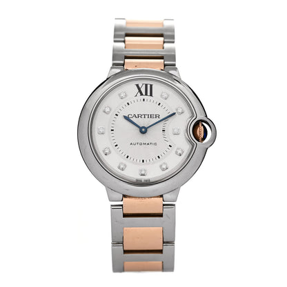 Cartier Stainless Steel 18K Pink Gold Diamond 36mm Ballon Bleu De Cartier Automatic Watch 1 of 4