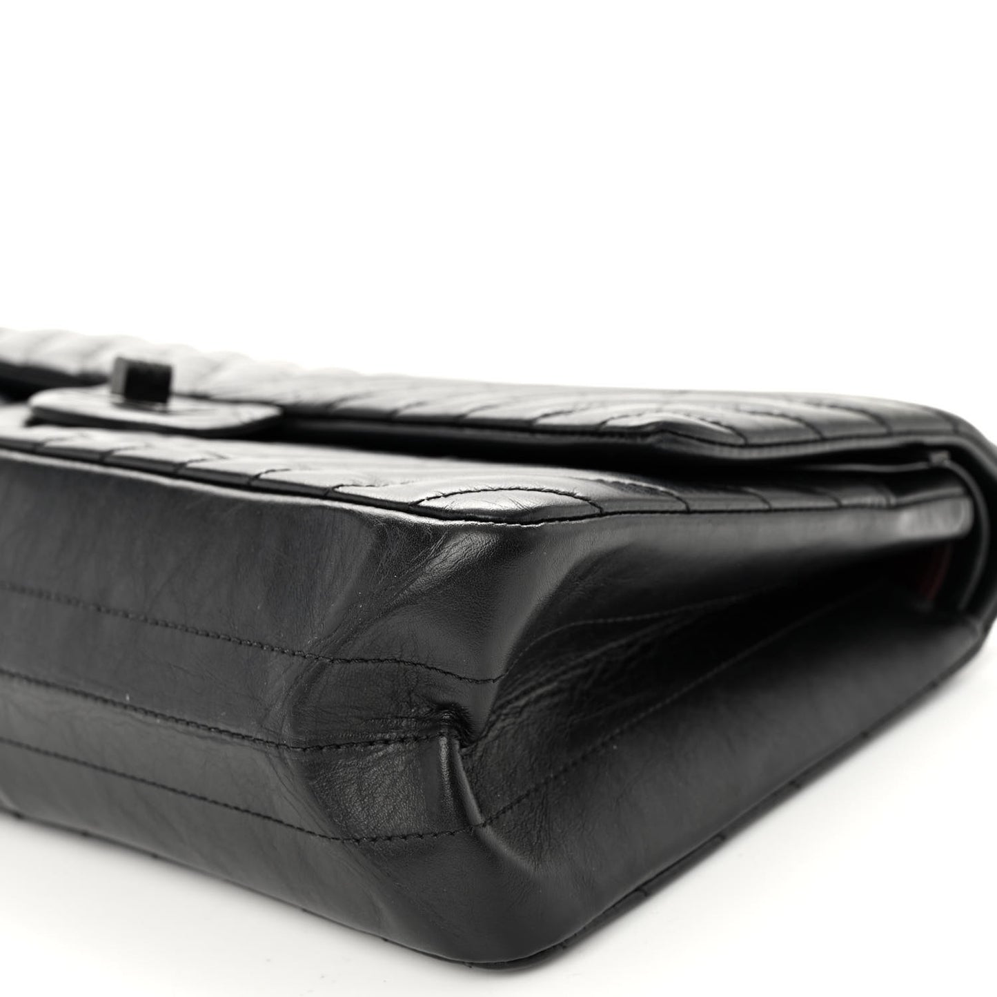 Aged Calfskin Chevron Quilted 2.55 Reissue 226 So Black