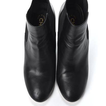 Chanel Lambskin Pearl CC Ankle Boots 40 Black 5 of 11