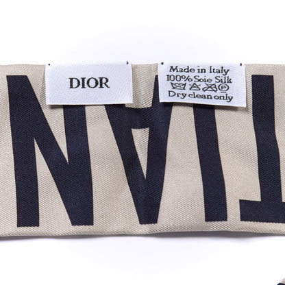 Christian Dior Silk Oblique Mitzah Scarf Blue 2 of 3