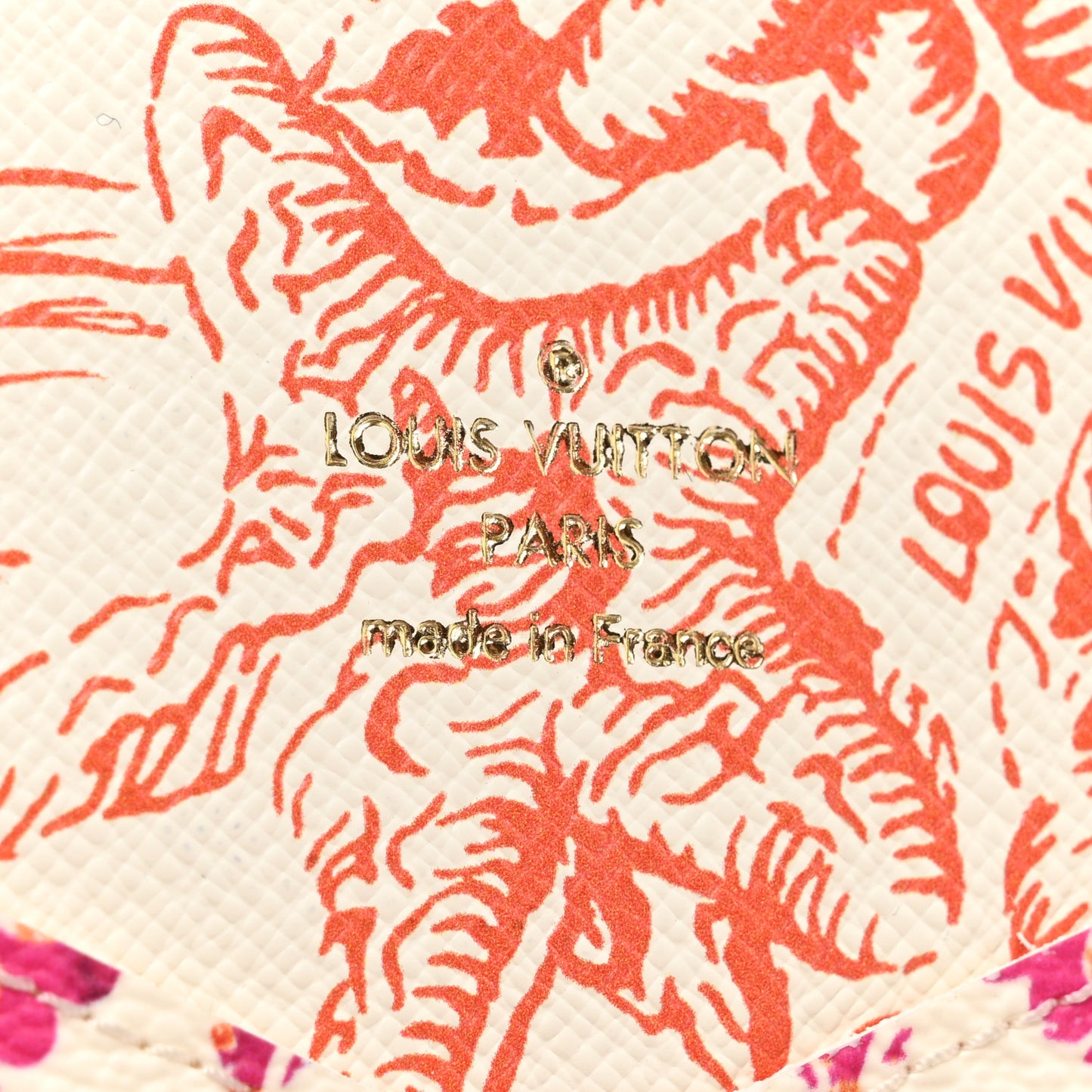 Monogram LV By the Pool Passport Cover NM Coral