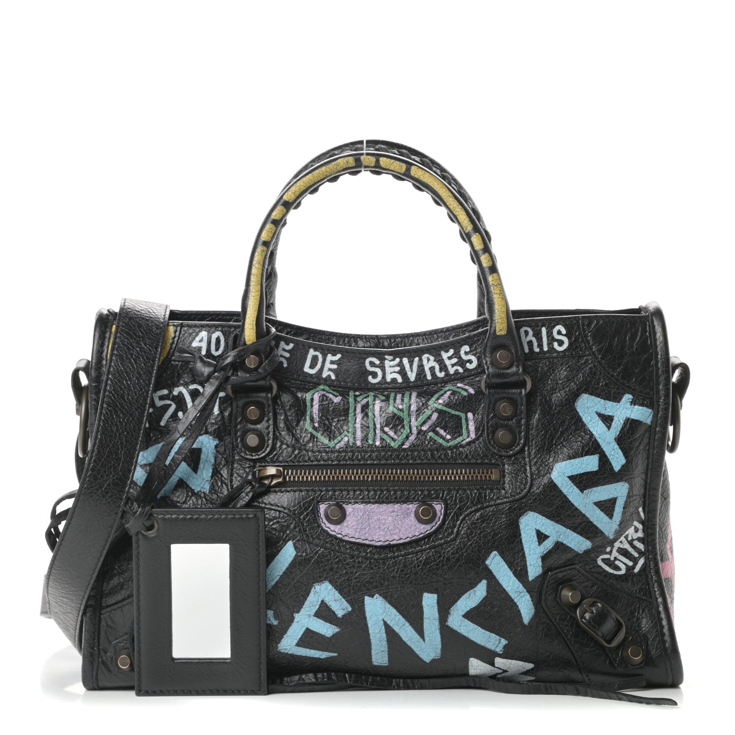 Balenciaga Agneau Graffiti All Over Classic Hardware S City Black Multicolor 1 of 10