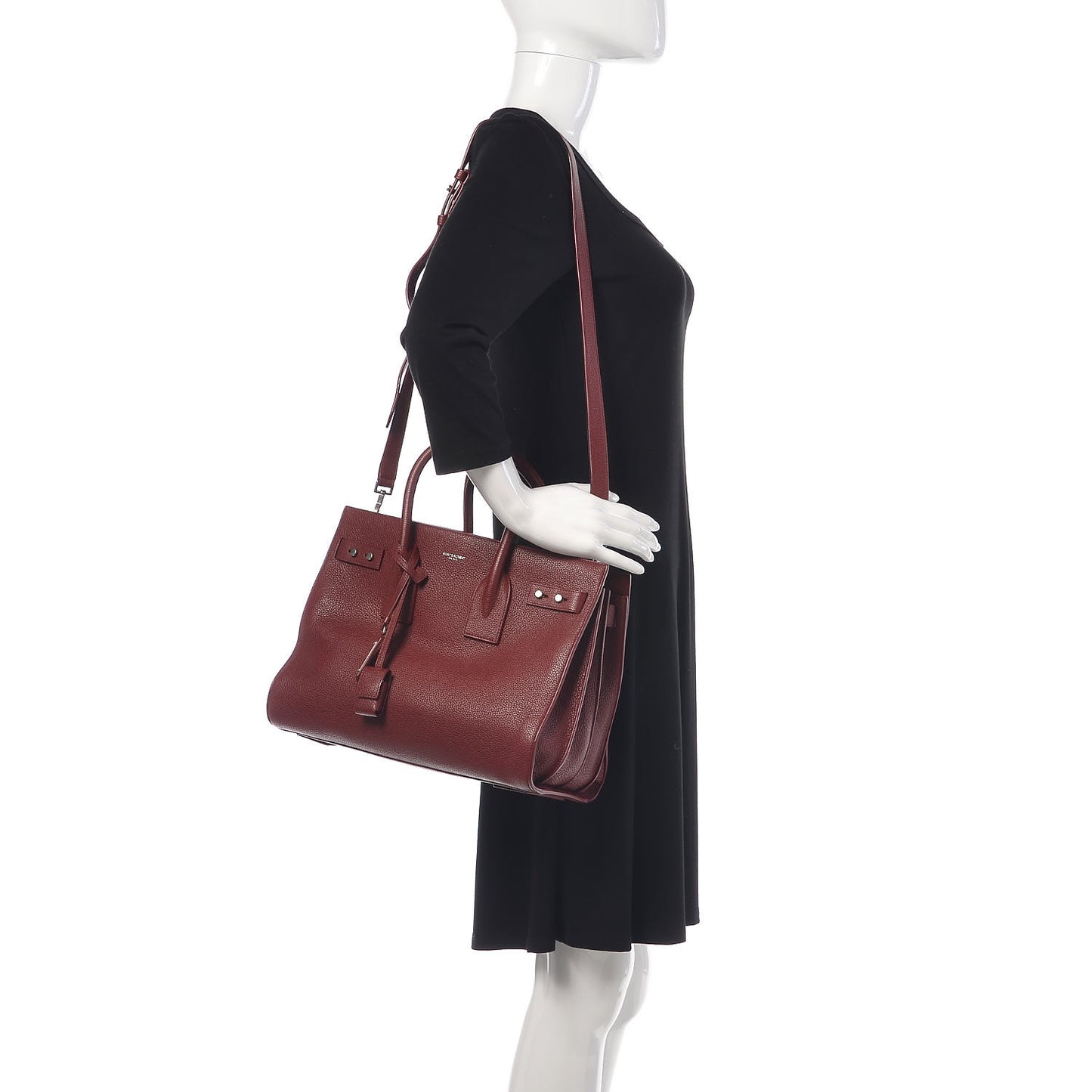 Grained Calfskin Small Supple Sac De Jour Dark Pallisandre