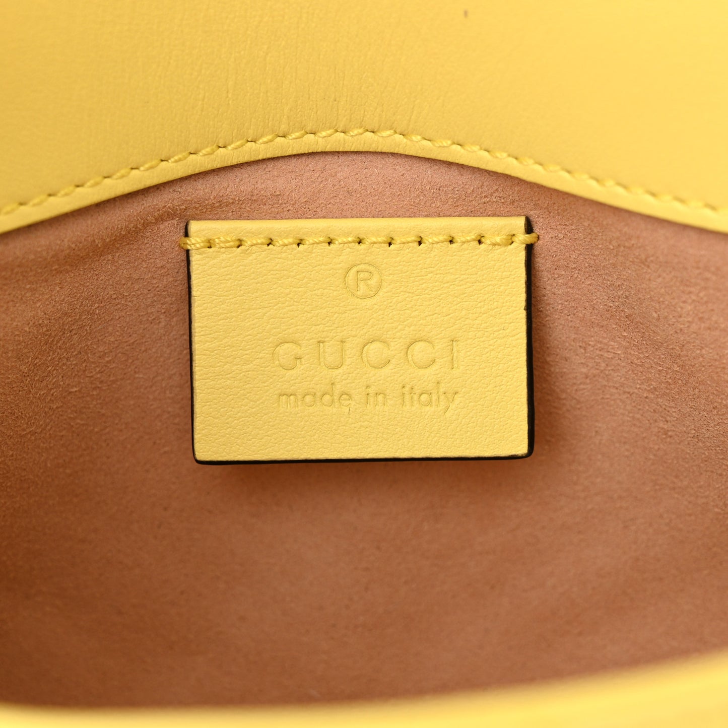 Calfskin Matelasse Super Mini GG Marmont Shoulder Bag Banana