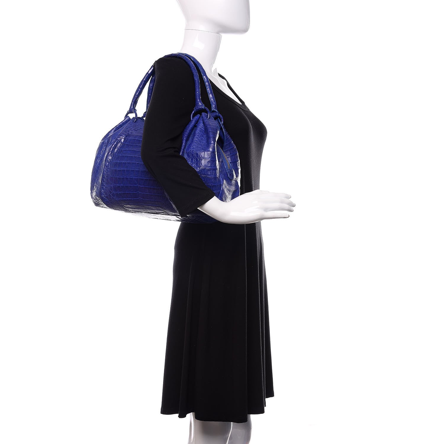 Nancy Gonzalez Crocodile Hobo Blue 2 of 15