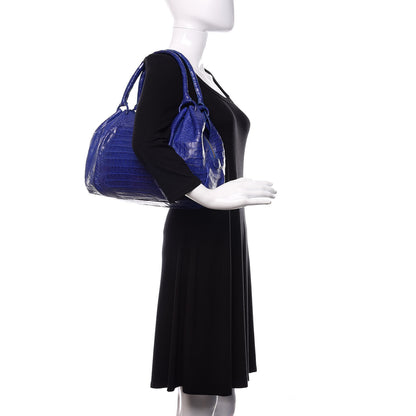 Nancy Gonzalez Crocodile Hobo Blue 2 of 15