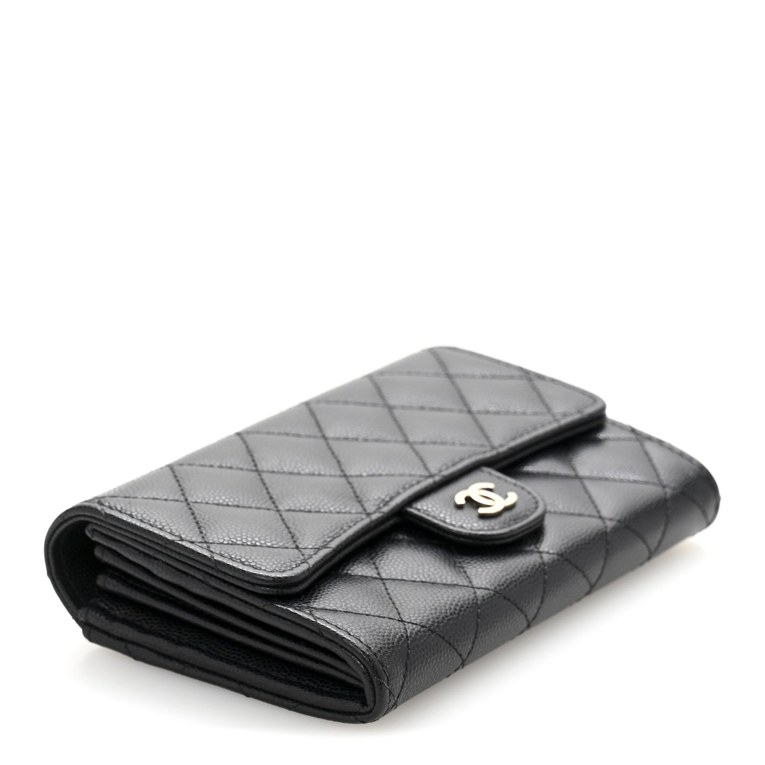 Chanel Caviar Quilted Medium Flap Wallet Black 4 of 10