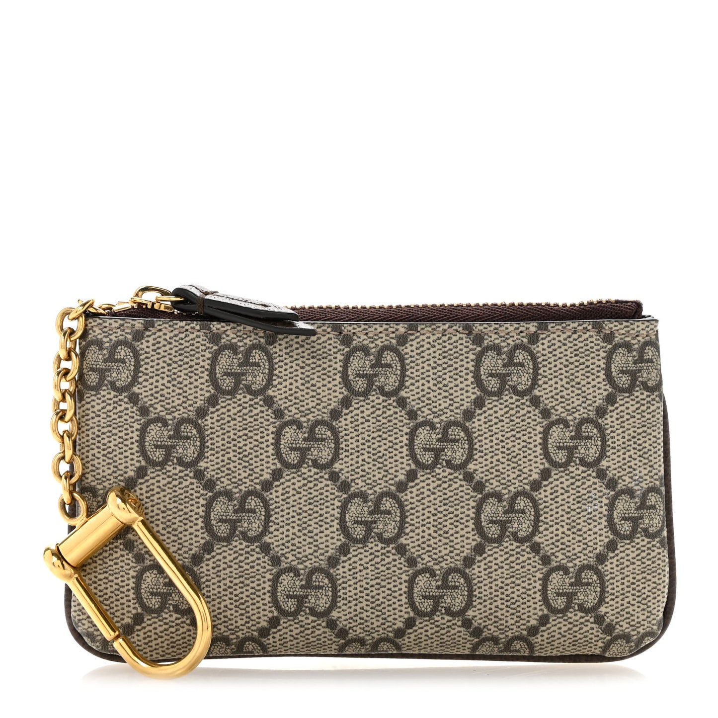 GG Supreme Monogram Key Case Beige Ebony Cuir
