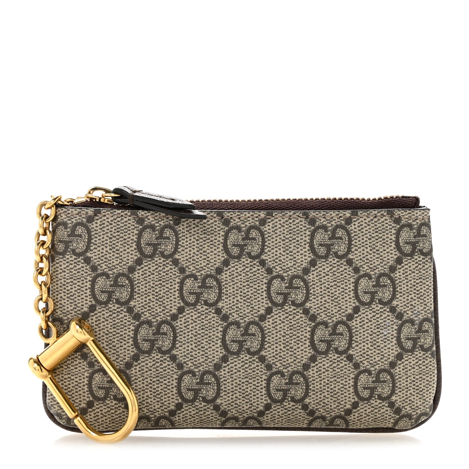 Gucci GG Supreme Monogram Key Case Beige Ebony Cuir 1 of 9