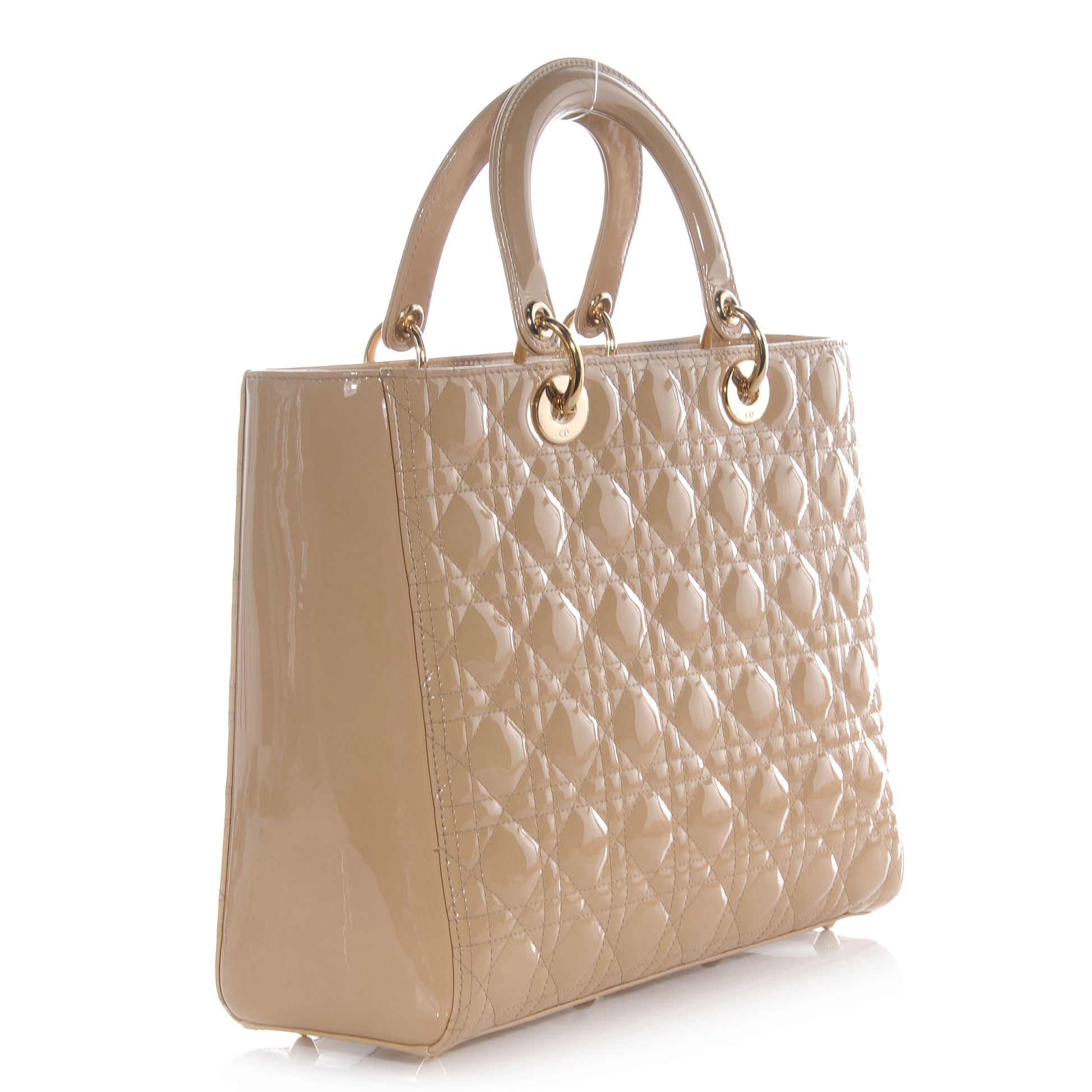 Christian Dior Patent Cannage Large Lady Dior Beige 3 of 7