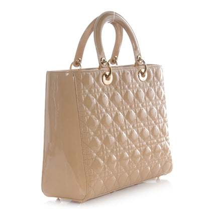 Christian Dior Patent Cannage Large Lady Dior Beige 3 of 7