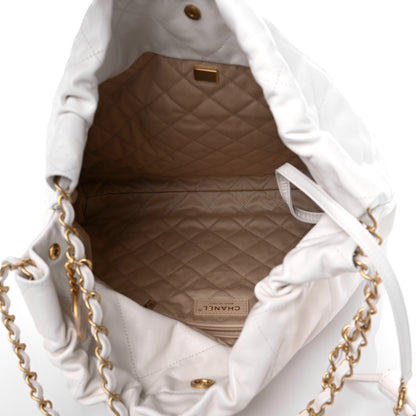 Chanel Shiny Calfskin Quilted Chanel 22 White 6 of 11