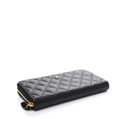 Chanel Caviar Quilted Large Gusset Zip Around Wallet Black 4 of 10