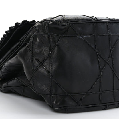 Christian Dior Lambskin Cannage Ruffle New Lock Flap Black 7 of 8