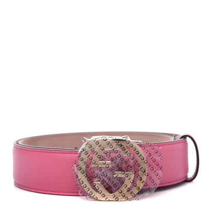 Gucci Moon Calfskin Interlocking G 37mm Belt 80 32 Glossy Pink 1 of 6
